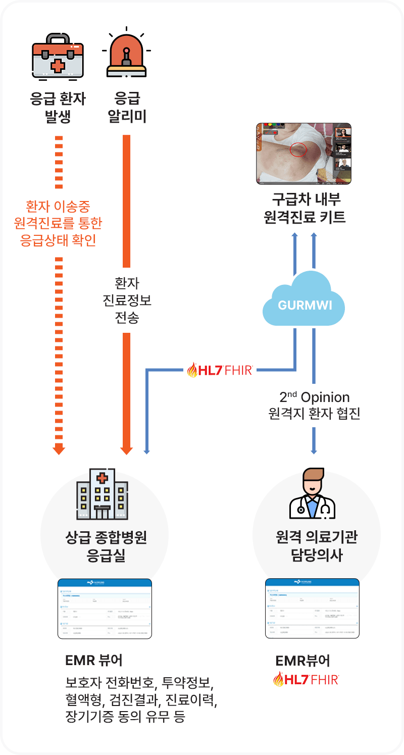 원격진료기반 응급상황 대응 체계